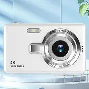 Digital Camera for Photography, 12MP 1080P 16X Zoom Auto Focus Point and Shoot Cameras with 2.4in TFT Screen, Compact Travel Pocket Camera for Beginner (White)