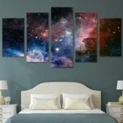 5 Piece Galaxy Outer Space Universe Stars Canvas Wall Art Image Picture Wallpape