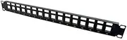 C2G/Cables to Go 03858 16-Port Blank Keystone/Multimedia Patch Panel, Black