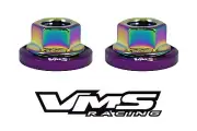 6 VMS RACING STRUT TOWER DRESSUP PURPLE WASHERS & NEOCHROME NUTS FOR HONDA (for: Honda Civic)