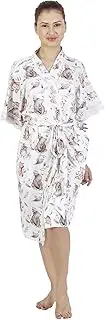 [ComfyMommy] Comfy Mommy Maternity/Delivery Robe Nursing Nightgowns for Hospitals/Pregnancy/Labour One Size Fits All(Mom with Baby Boy- OWL Bear Fox with LACE)