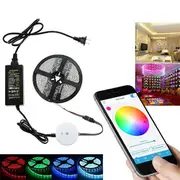 5M 60W SMD5050 Non-waterproof bluetooth APP Control RGB LED Strip Light Kit + 12V 5A Power Adapter Christmas Decorations Clearance Christmas Lights 77