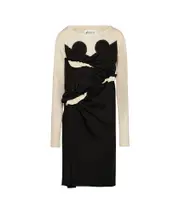 Maison Margiela Patchwork Long-Sleeved Dress IT40,IT42,IT38 Black