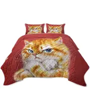 Funny Cats Drawings Angry Cute Ginger Kitty Coverlet