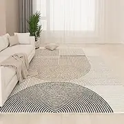 Area Rugs Living Room,Brown,200 x 250 cm,Tree Brown, Khaki Beige, Circle Stripe Modern,Soft Lounge Rugs Large Bedroom Carpet Decorations,