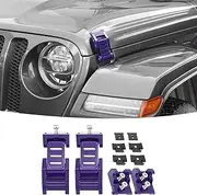 SQQP Hood Latch Stainless Steel Hood Catch Kit Fit for 2007-2018 Jeep Wrangler JK JKU/for 2018-2024 JL JLU & Jeep Gladiator JT,Purple Exterior Accessories