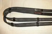 JEREMY & LORD Rubberized Show Reins - Leather/Rubber Grip - 5/8" x 110" -NEW