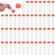 10mL Plastic Cryogenic Vial, 48Pcs Cryogenic Storage Tube Red Clear