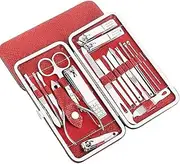 Nail Clippers Nail kit Manicure Set, 19/10/7Pcs Stainless Steel Professional Scissor Travel Suit with Box Toe Trimmer Manicure Cutter Kit Nail Tools(19pcs Upgrade Red)