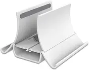 WKITKA Gravity Vertical Laptop Holder Notebook Stand Adjustable Auto Shrink Width Gaming Laptop Bracket for All Laptop Models (White)