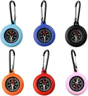 6 Piece Children's Compass Set, Mini Outdoor Compass with Carabiner - Robust Keyring for Camping, Hiking & Adventure, Children (Multi-Colour)