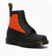 Dr. Martens Orange Panel Ventile Black Boots Made in England Sz 9 M/10 L US