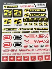 VENOM / ATOMIK / DECAL STICKER SHEET Buggy / Truck RC