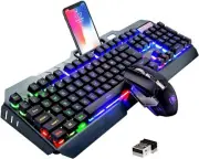 MAMBASNAKE K670 Wireless Gaming Keyboard Mouse Sets Rainbow Backlit for PC PS4