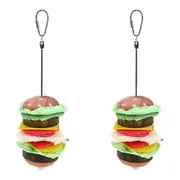 2x Rosewood Burg-A-Bob 25x8cm Wood Hanging Burger Hamster Pet Gnaw/Chew Toy NTRL