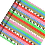 Hallmark Wrapping Paper Roll - Jolly & Bright Stripes