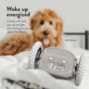 Digital Alarm Clock Bedroom on Wheels Runaway Moving Extra Super Loud Alarm C...