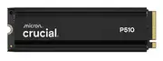 Crucial P510 1TB Gen5 2280 NVMe M.2 SSD w Heatsink 11,000/9,500 MB/s R/W 600TBW 1.5M IOPS 1.5M hrs MTTF Full-Drive Encryption 5yrs