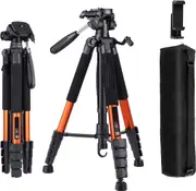 Camera Tripod Stand Aluminum Professional Orange 190 cm