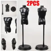2PC 1/6 Mini Male Torso Body Form Doll Mannequin Garment Display Rack Bust Model
