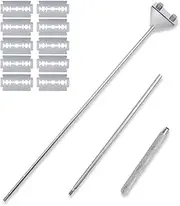 25.6 inch Extendable Stainless Steel Algae Scraper Aquariums Fish Tank Scraper Cleaner with 10pcs Blades