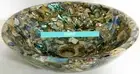 12" round marble sink wash basin inlay paua shell bathroom kitchen home decor s6