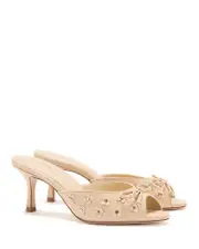 Larroude Women's Jasmine Flower Detail Mule Sandals