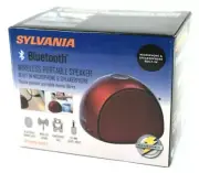 New Sylvania Sp260D Red Wireless Portable Bluetooth Speaker