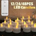 12/24x LED Tea Lights Candles FLAMELESS Flickering W/ Remote Control Party Decor