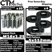 4x 15mm Thick 5x112 66.56mm CB Wheel Spacer + 14x1.25 Chrome Bolt Fit Latest BMW (for: BMW)