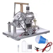 Balance Type Hot Air Single Cylinder Stirling Engine Generator Model with LED Bulb Voltage Digital Display Meter Physics