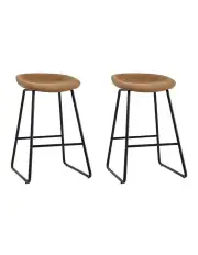 [Artiss] Metal Bar Stools x2 in Brown