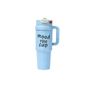 High Appearance Giant Ice Cream Cup Stainless Steel Insulated Cup With Large Capacity And Handle Straw Cup (Blue)