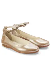 [Bonpoint] Bonpoint Gayle bow-detail leather ballet flats UK 9 brown