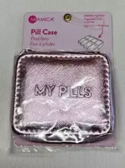 MIAMICA PILL CASE WITH 8 SECTION ORGANIZER METALLIC PINK MY PILLS NWT