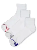 Mantaray Underwear Men's 3 Pack Active Qtr Crew Sports Sock, White, Size 6-10