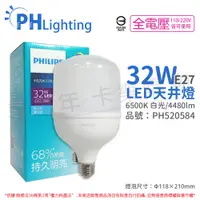 在飛比找松果購物優惠-【PHILIPS飛利浦】LED HID HB 32W E27