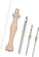 KOCKSHION Wooden Handle Embroidery Tool Versatile Adjustable Punch Needle Set for Creative Designs