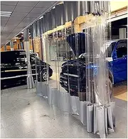 Heavy Duty Transparent PVC Partition Curtain for Workshop Pergola Outdoor Waterproof Transparent Side Panel Divider Gray 3x4M
