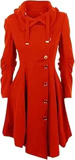 [fartey] Dress Coats for Women Casual Singel-Breasted Notched Lapel Trench Coats Winter Warm Oversized Long Wool Coats