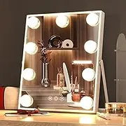 Manocorro Vanity Mirror with Lights Hollywood Makeup Mirror, Tabletop Makeup Lighted Mirror with 9 LED Lights Smart Touch Control 3 Color Modes