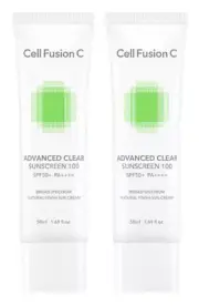 Cell Fusion C Advanced Clear Sunscreen 100 50ml x 2pcs SPF50+ PA++++ K-Beauty