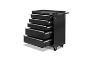 Giantz 5 Drawer Tool Box Cabinet Chest Trolley Box Garage Storage Toolbox Black