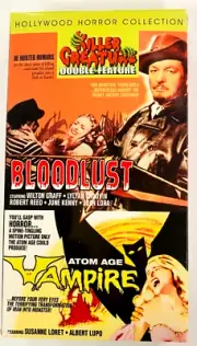 Killer Creature Double Feature: Bloodlust 1959 & Atom Age Vampire VHS, 1960- NEW