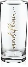 LADY&HOME Bachelorette Party Decorations Highball Glasses,13oz Tall Glass Cups,Bridesmaid Gifts Bridal Shower Gifts Gold Embossed,1 Count(Maid of Honor)