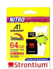 Strontium Nitro A1 Micro SDXC Memory Card with Adapter, 64 GB