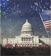 Refrigerator Magnet Cover Decorative Magnetic Dishwasher Front Door Cover Sticker for Home Kitchen Decor, 23x26 Inch American Independence Day Carnival White House Fireworks Celebration Balloo