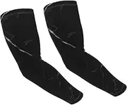 [FHEDVBN] Black Marble Arm Sleeves Compression Arm Covers for Men Women Outdoor Sun Sleeves Cooling Sports Sleeve, Black