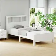Artiss Single Bed Frame Platform Wooden Timber Frames with Bookshelf Beds Base
