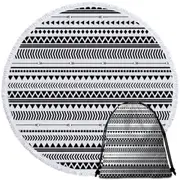 Black and White Tribe Design Beach Towel